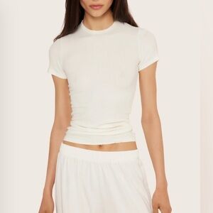 SET Active Women's Cream Ribbed Modal Body Tee